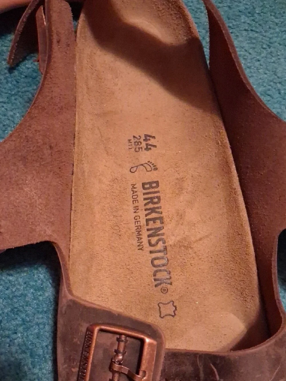 Birkenstock men's Triple-Buckle Sandals in Brown with Bronze Buckles
